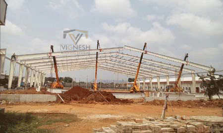 Pre-Engineered Building Structure project at Brandix, Visakhapatnam by Vignesh Roofing Systems