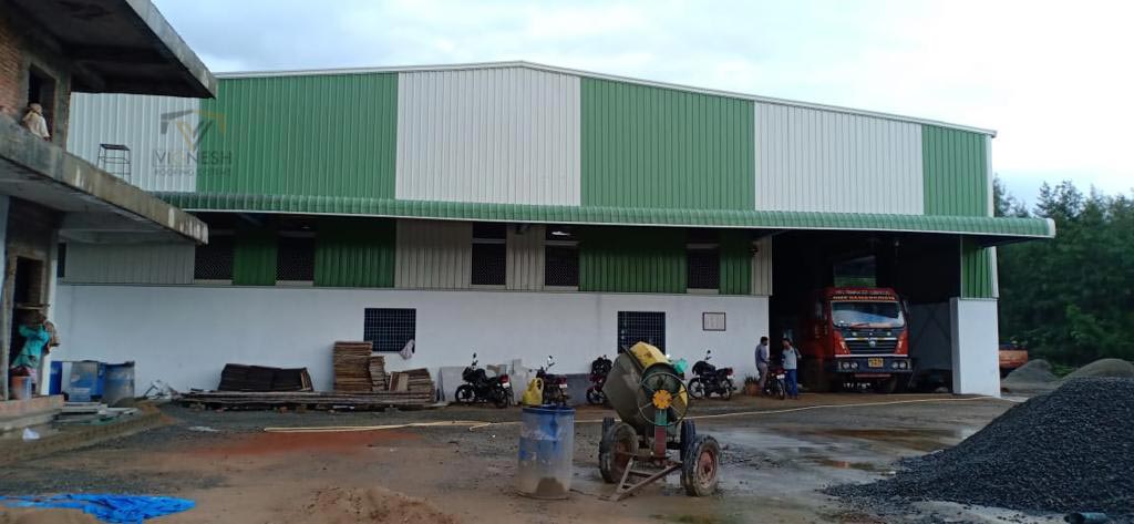 Industrial shed fabrication by Vignesh Roofing Systems - durable pre-engineered steel structures for factories and warehouses
